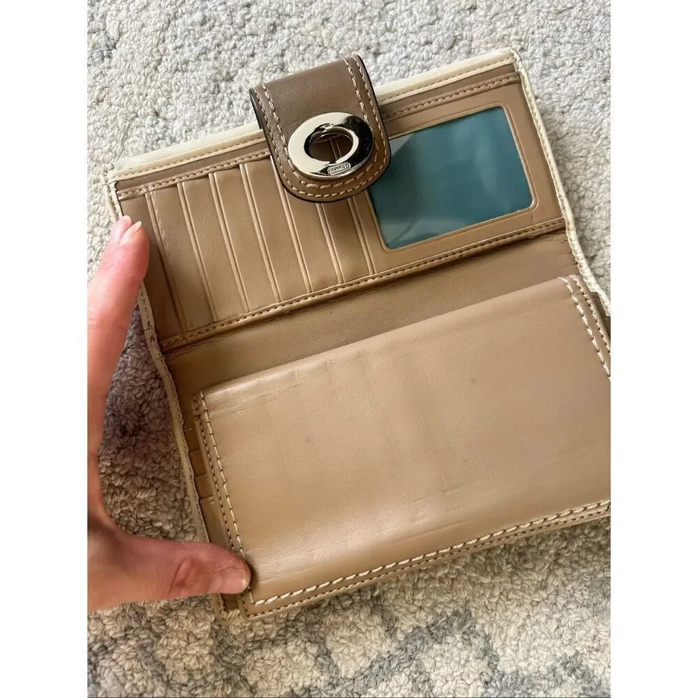 Coach leather tan wallet vintage y2k